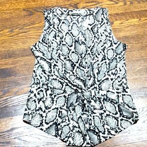 Snake Print Top Black and White NWT